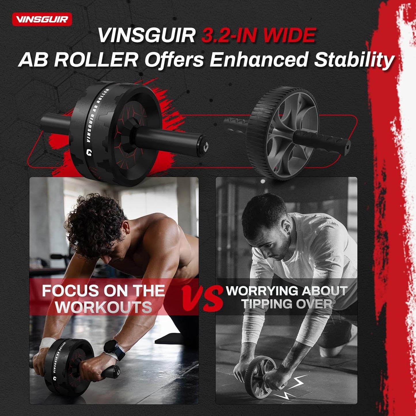 Ultimate Ab Roller Wheel for Home Gym - Complete Abs & Core Workout with Knee Pad Accessories for Full-Body Strength Training