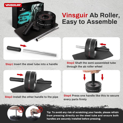Ultimate Ab Roller Wheel for Home Gym - Complete Abs & Core Workout with Knee Pad Accessories for Full-Body Strength Training