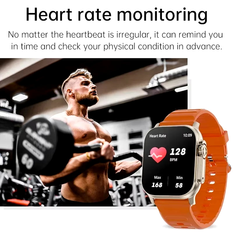 T900 Ultra Smartwatch - Bluetooth Calling, Message Alerts, Heart Rate Monitor & Sports Features for Android & iOS - Perfect for Men & Women